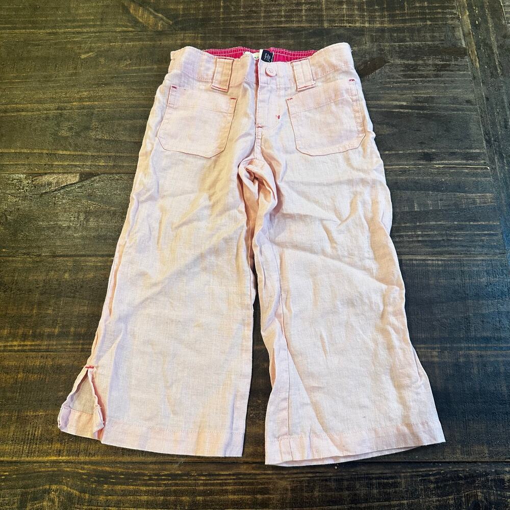 Gap Kids 100% Linen Pink Gaucho Pants sz 5